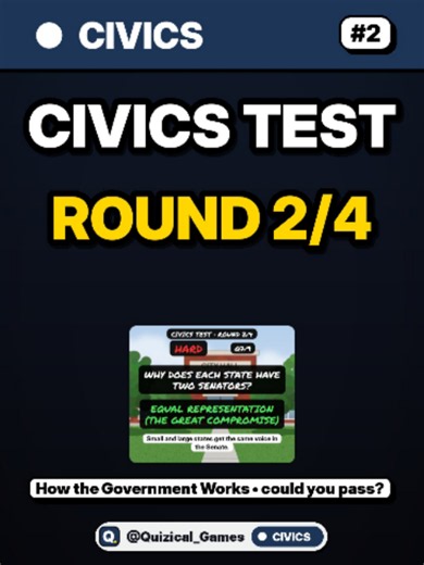🇺🇸 Could you pass the U.S. citizenship civics test? Round 2 of 4: How the Government Works. 9 real questions from the official USCIS 2025 civics list, easy → hard (the real test asks up to 20 and you need 12 right). Comment your score out of 9 👇 and follow for Round 3! #civicstest #citizenshiptest #government #quiz #quizicalgames