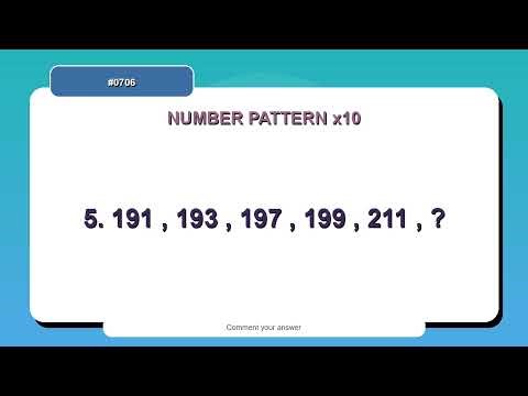 Number Pattern Challenge #0706 | 10 Number Pattern Practice Questions