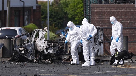 Arrest after New IRA claim responsibility for car bomb attack on Northern Ireland police station