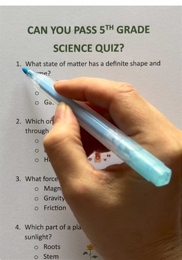 5th Grade Science Quiz Challenge