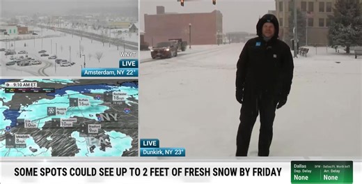 Heavy lake-effect snow bands are moving through parts of western New York, where some areas could see up to 2 feet of snow by Friday. Senior National Correspondent Justin Michaels reports from Dunkirk with the latest: | The Weather Channel