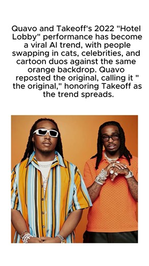 Quavo & Takeoff's Hotel Lobby Sparks Viral AI Trend 🎤🔥 #shorts #quavo