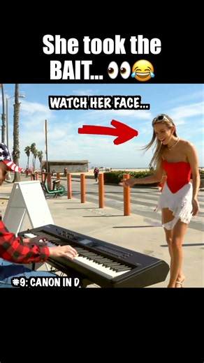 Piano prank catches her off guard 😂