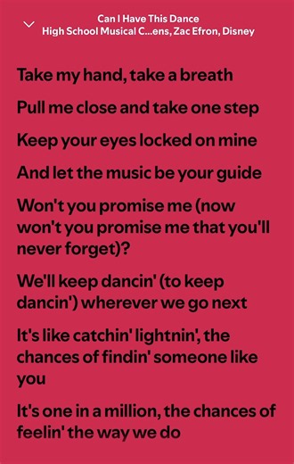 Can I Have This Dance High School Musical scene — lyrics & meaning