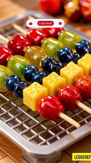 LEGO Tanghulu Fruit Skewers 🍓🍇 | Satisfying LEGO Cooking ASMR #shorts shor