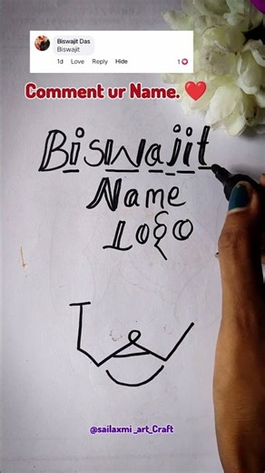 comment ur name #sailaxmibarik #drawing #youtubeshorts #namelogo #logo #logodesign #shorts