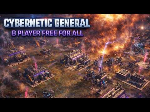 Command & Conquer Generals Zero Hour Cybernetic General 8 Player Free For All Contra X Gameplay