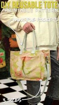 DIY Reusable Tote Bag Tutorial #diy #sewing #totebag #bag