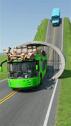 Long Capsule Buses vs Drain Pipe - BeamNG.drive