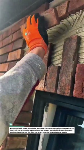 Perfect Brick Veneer Placement! #Bricklaying #Masonry #Construction | Precision Matters Every Time!