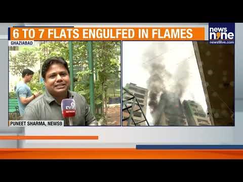 Massive Fire in Ghaziabad Gaur Green Avenue, Over 20 Fire Tenders Rush to Spot