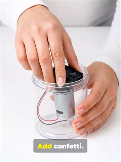 This DIY Confetti Shooter goes crazy. Turn it on and watch confetti fly everywhere 😳🎉 Follow for more inspiring DIY projects. #diy, #fun, #satisfying, #build, #diyprojects, #fyp, #foryou, #viral, #coolprojects, #party