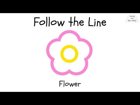 Follow Along/ Air Tracing - Pink and Yellow Flower