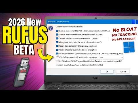 New RUFUS BETA (2026) - With Debloater & Unattended Installer