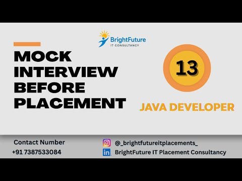 Java Developer Mock Interview | Before Placement Interview | Bright Future Consultancy