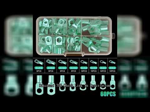 60 piece SC6-25 copper wire lug battery cable terminal connector classification kit