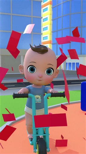 ABC Song A to Z 🚲 Baby Rides a Bike & Smashes Alphabet Letters! #Shorts