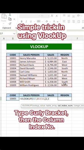 Simple Trick in Using VLOOKUP in Excel! 🔥📊 #exceltricks #exceltips #excel #exceltutorial