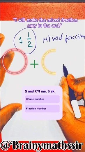 What is a Mixed Fraction? | Fraction Chapter Easy Revision in 60 sec.#MixedFractions#mathshorts#tric