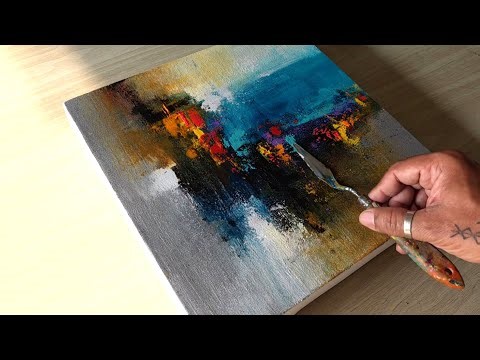 Relaxing Art / Abstract Painting Demo / Acrylic Painting Technique 