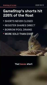 GameStop's shorts hit 226% of the float