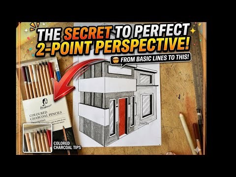 How to Draw a Modern House in 2-Point Perspective | Step-by-Step