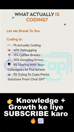 Coding Reality 😭💻 Tumhe Lagta Hai Coding Sirf Code Likna Hai?