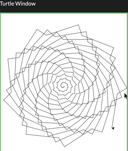 Thunder twist spiral in python turtle