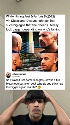 While filming Fast & Furious 6 (2013)Vin Diesel and Dwayne Johnson had such big egos