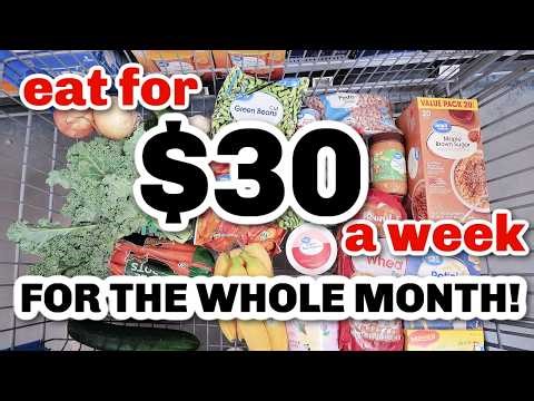 How to eat for $30 a week | An entire month of grocery haul and cooking