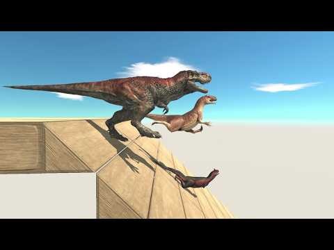 Dinosaur Downhill Race on a Steep Slope | ARBS Simulation