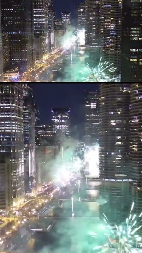 New Year’s firework display lights up the Chicago River!