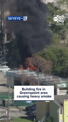 Large building fire seen in Greenspoint area, smoke billowing into the air, SkyEye show