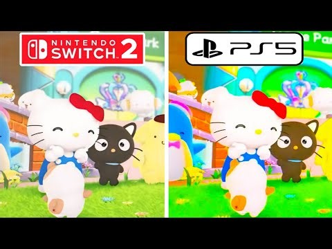 Hello Kitty Party Land PS5 vs Nintendo Switch 2 Graphics Comparison