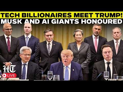 Trump LIVE: Musk, Jensen Huang, Sergey Brin and Satya Nadella Honoured | Super Intelligence | AI