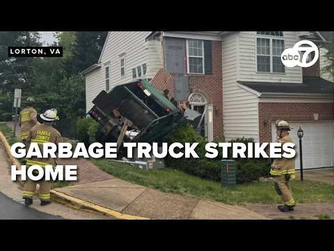 Garbage truck smashes through front of Fairfax County home