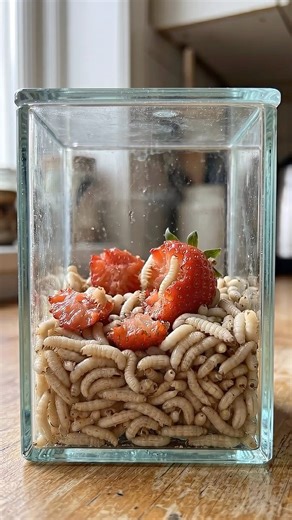 Time-Lapse: Maggots Completely Devour a Fresh Strawberry! 🍓🐛