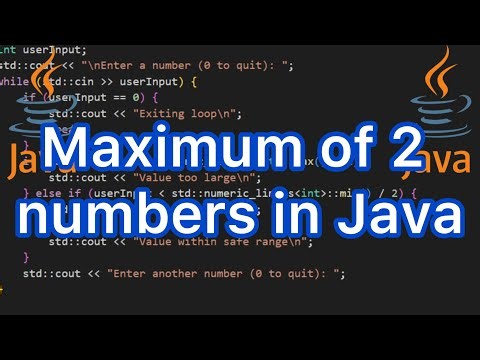 Finding the maximum of two numbers in Java