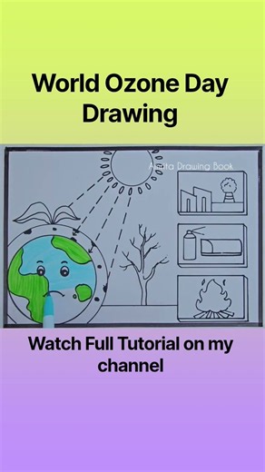 World Ozone Day Poster Drawing easy | Save Ozone Layer Drawing | Save Ozone Save Earth Drawing easy