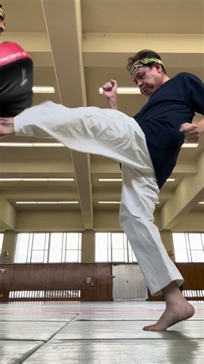 爆発スイッチ前蹴り👽 #からて #ミット打ち #空手バカ一代 #karate #ミット #taekwondo