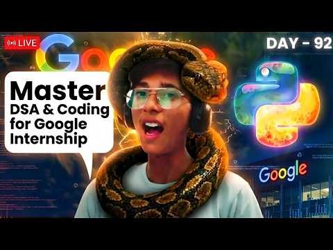 I Practice DSA Live Until I Crack Google 👀 | Daily Coding Stream | day - 92.
