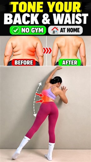 Back Fat & Waist Workout at Home | 3 Easy Standing Exercises 🔥 #Shorts