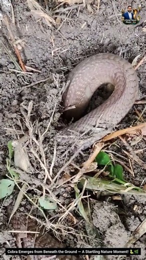 Cobra Emerges from Beneath the Ground — A Startling Nature Moment! 🐍🌿 #snake #cobra #wildliferescue