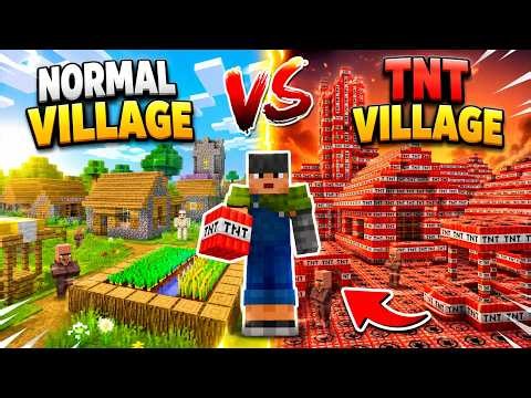🔴 LIVE: Normal Village vs TNT Village in Minecraft! 💥 Biggest Explosion Ever!