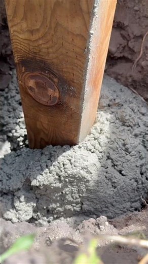 How to pour concrete for a fence post! #diy #fence #post #concrete