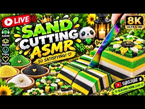 Green & Yellow Sand ASMR 💚💛 | Super Satisfying Colorful Sand Sounds | SLICORA ASMR 2.00
