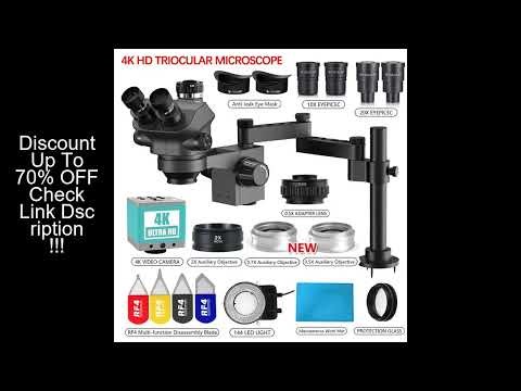 3.5-200X Simul-Focal Stereo Trinocular Microscope Set 4K 2K 1080P HDMI VGA USB TF Video Camera Clamp