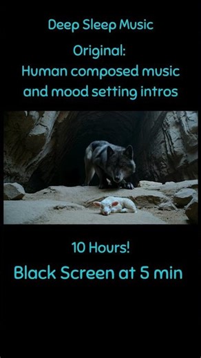 Deep Relaxing Sleep | 10 Hrs Black Screen | Peaceful Wolf & Lamb Intro ⁨#relaxingsleepmusic