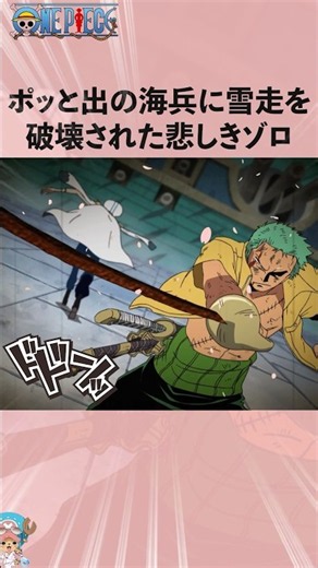 ポッと出の海兵に雪走を破壊された悲しきゾロ #onepiece #ワンピース #アニメ #雑学