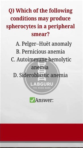 Question no-30 || Daily Lab technician MCQs challenge || with explanation by Labguru The mcqs bank